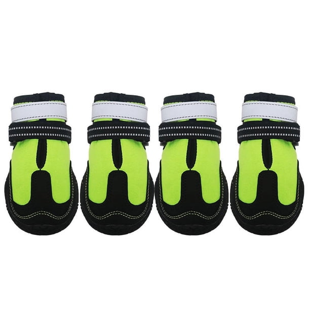 Zapatos impermeables para perros con correas reflectantes y ajustables y protectores de patas con suela resistente a la abrasión, paquete de 4 MFZFUKR CPB-DE-LYY2092-5