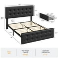 thumbnail image 2 of Homhougo Full Size Bed Frame with 4 Storage Drawers and Headboard Adjustable, Black Upholstered Platform Bed Frame Full No Box Spring Needed with Wooden Slats Support, Noise Free, 2 of 9