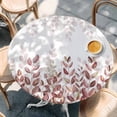 thumbnail image 2 of Spring Reddish Brown Eucalyptus Round Tablecloth, Fitted Table Cover with Elastic for 45"-54" Round Tables, Botanical Leaf Country Table Cloth Outdoor Indoor Dinning Party Waterproof Tablecloths, 2 of 7