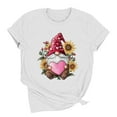 thumbnail image 2 of AuroraX Short Sleeve T-Shirts for Women,Crew Neck White Loose Fit Gnome Graphics Women's Tops Holiday Valentines T Shirts Gift for Women, 2 of 8