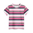 thumbnail image 4 of CYRBOKO Toddler Boys Summer Shirts, Short Sleeve Striped Basketball Casual Sports Top Red Size 4-5 T, 4 of 4