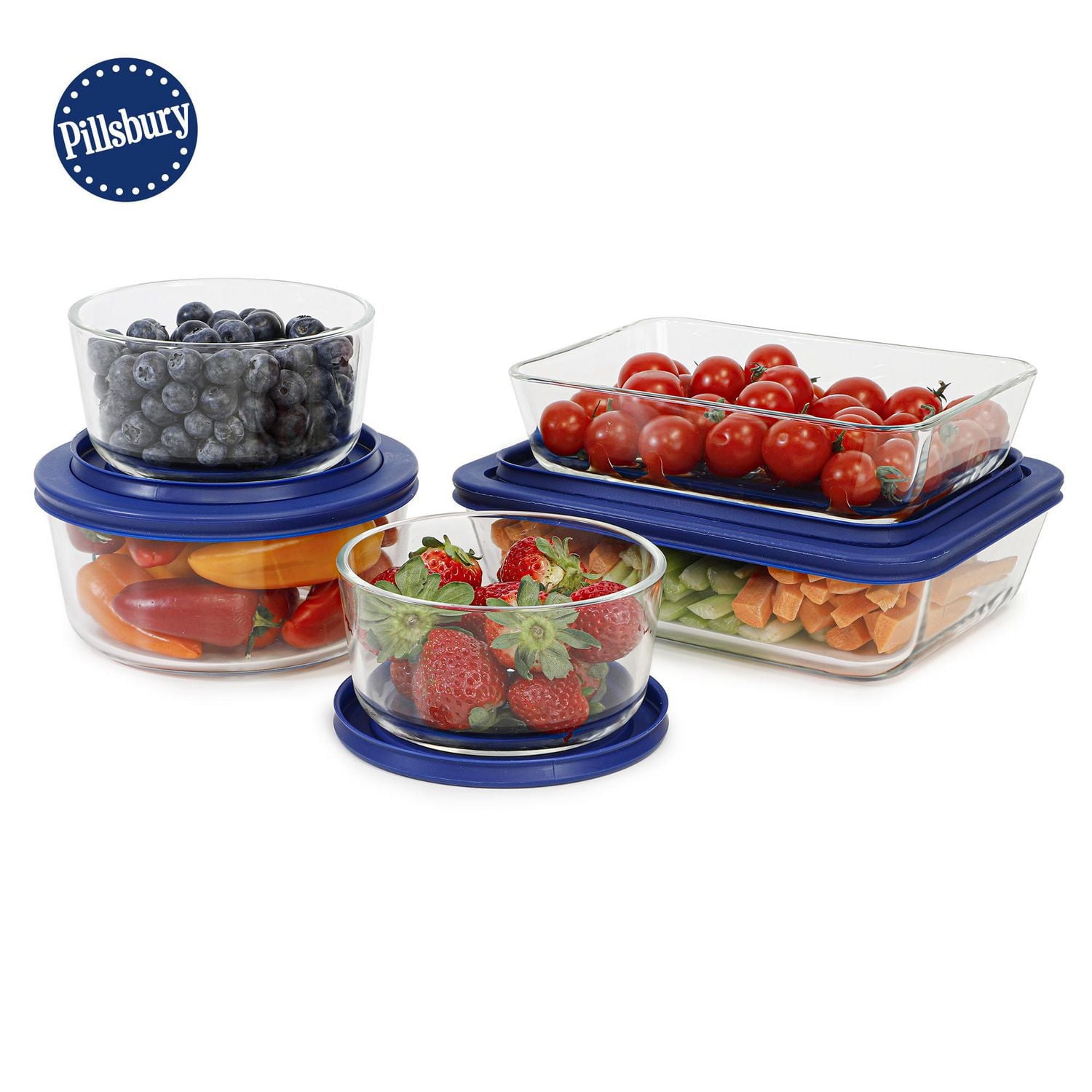 Ensemble de 10 bocaux en verre de différentes tailles avec couvercles Pillsbury PB 16P  ENSEMBLE MIXTE