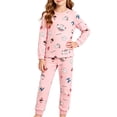 thumbnail image 6 of Spazoro Toddler Kids Girls 2PC 100% Cotton Ouifit Sets, Fall Winter Soft & Comfy Long Sleeve Cute Print Casual Shirts and Pants for Loungewear Pink Size 7-8, 6 of 6