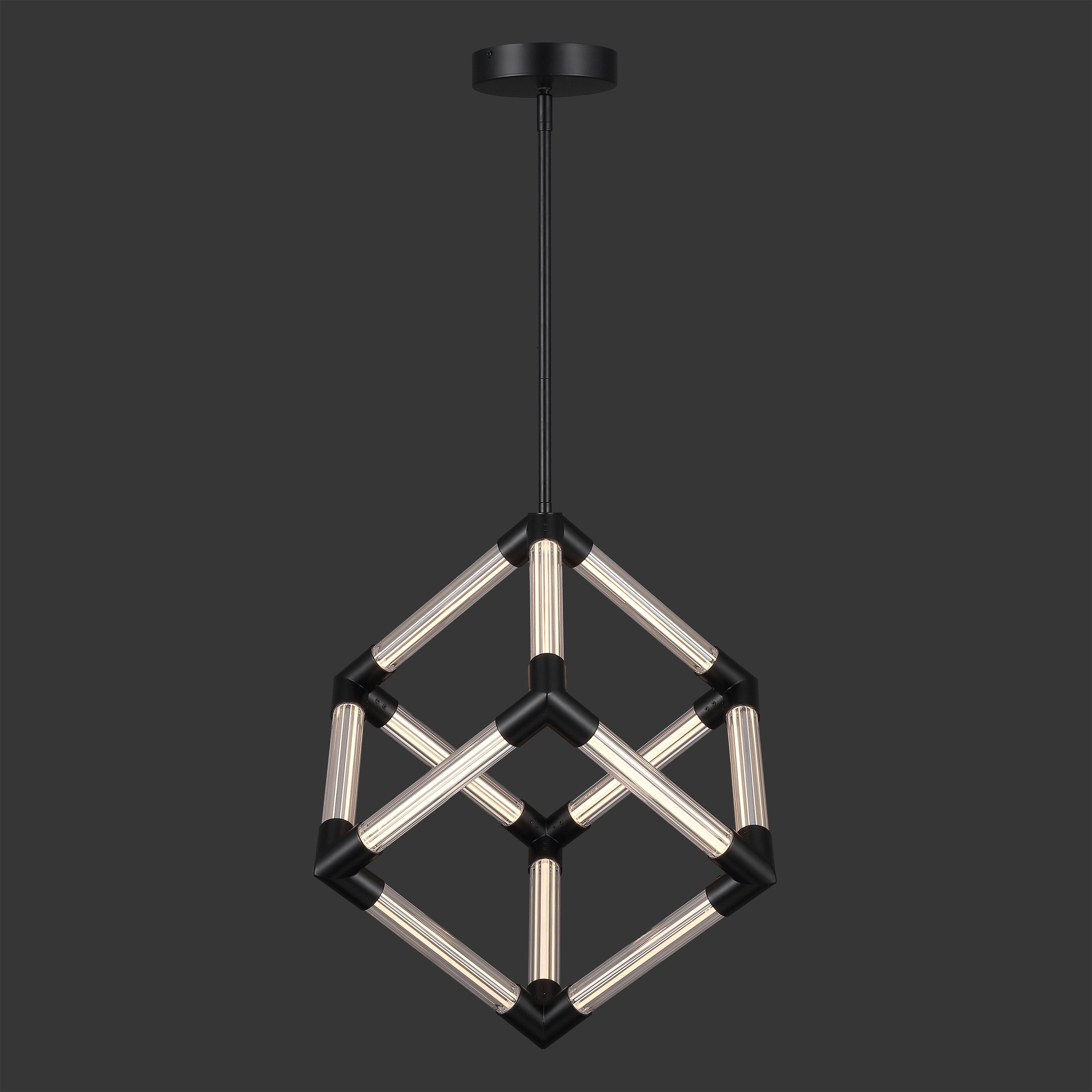 Safavieh Couture Sheila Acrylic Cube Pendant Light, Black/Clear