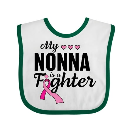 

Inktastic Breast Cancer Awareness My Nonna is a Fighter Gift Baby Boy or Baby Girl Bib