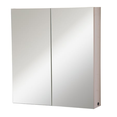 Kleankin 25 X27 Double Door Led Bathroom Mirror Medicine Cabinet
