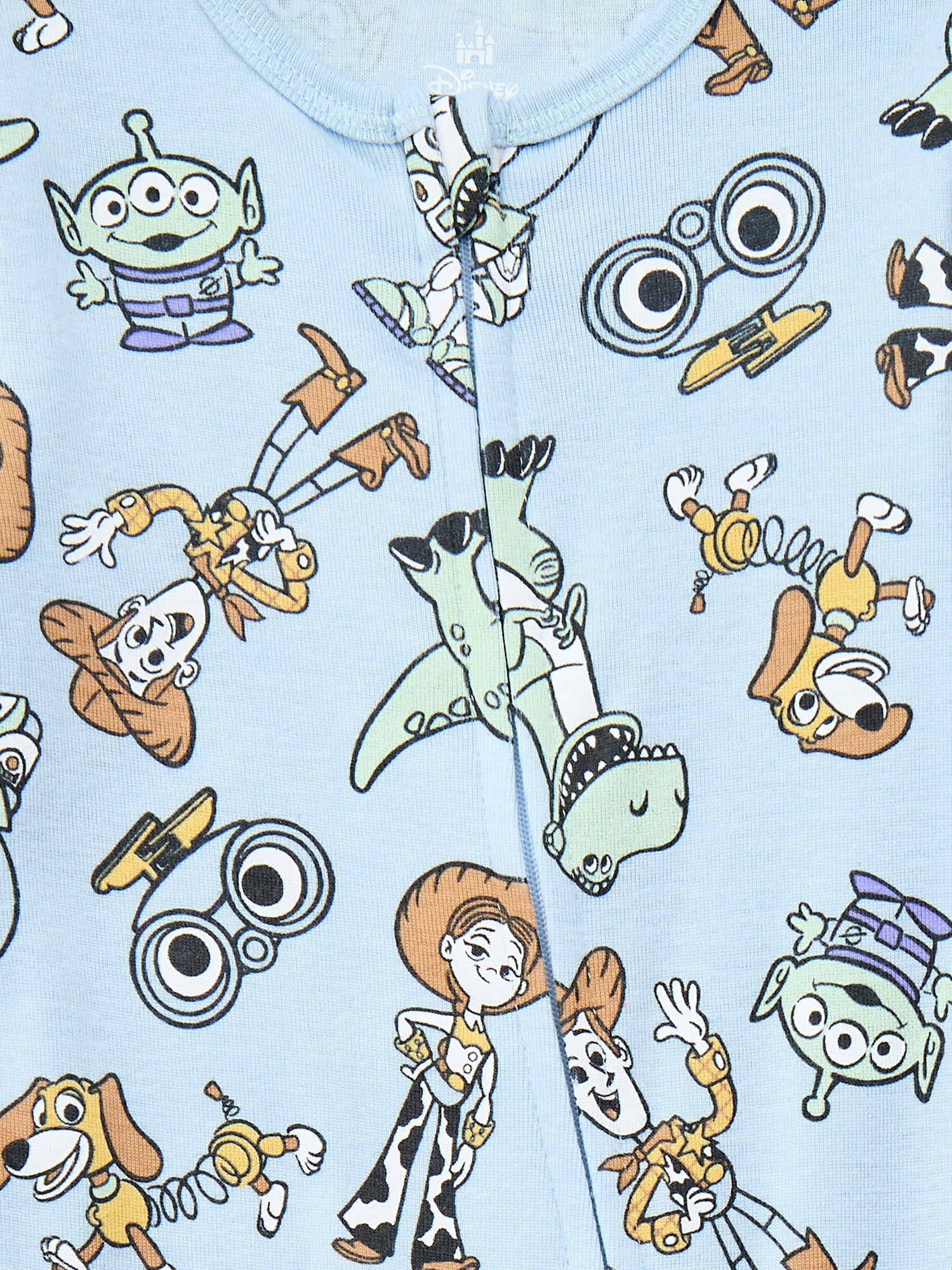 Toy Story Baby Boys or Girls Two-Way Zip Front Footed Pajama One-Piece, Sizes 0-6/9M