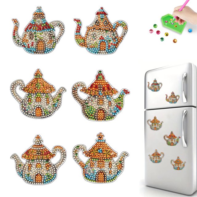 Imanes Pintura Diamantes Refrigerador 6 Piezas