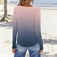 thumbnail image 4 of YUGYXL Womens Striped Long Sleeve Shirt Boat Neck Tops Loose Fit Tshirt Holiday Blouse Z Pink L, 4 of 5