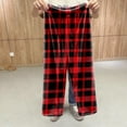 thumbnail image 6 of SGMVNU Womens Pajama Pants Plaid Cozy Loungewear Winter Warm Pj Bottoms Fuzzy Sleepwear Comfy Classic Homewear(Red, 2XL), 6 of 6