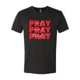 thumbnail image 2 of Wild Bobby, Pray On It Pray Over It Pray Through It Inspirational/Christian Men Premium Tri Blend Tee, Vintage Black, Small, 2 of 6