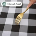 thumbnail image 4 of Rectangle Waterproof Vinyl Table Cloth, Buffalo Flannel Backed Tablecloth, Wipeable Plastic Table Cover for Dinner, Kitchen, Outdoor (60" x 120", Black and White), 4 of 6