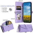 thumbnail image 2 of Dteck Crossbody Wallet Case for iPhone 16e,Magnetic Leather Card Slot Cash Pocket Case Shockproof Kickstand Full Body Protection Cover with Shoulder Strap/Wrist Strap,Purple, 2 of 9