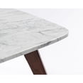thumbnail image 4 of Contemporary Home Living 31.5" White and Brown Square Italian Carrara Marble Coffee Table, 4 of 9