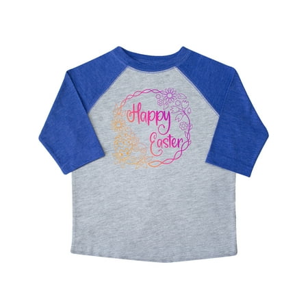 

Inktastic Happy Easter Spring Wreath with Eggs and Flowers Gift Toddler Boy or Toddler Girl T-Shirt