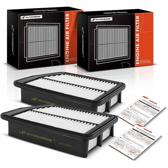 A-Premium 2-PC Engine Air Filter Compatible with Hyundai Elantra, Elantra GT, Tucson & Kia Forte, Forte5, Sportage, 2010-2018, 1.8L 2.0L 2.4L, Rigid Panel, Replace# 28113-2S000