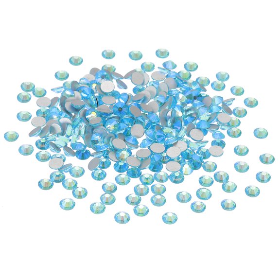 Uxcell SS30/288Pcs Glass Diamante Rhinestone, Man Made Gem AB Blue 6.5mm