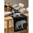 thumbnail image 3 of Black White Bear Burlap Cotton Table Runner 13x48 Inches Long, Farmhouse Country Rustic Wooden Grain Farmhouse Table Runners, Outdoor Dining Tablecloths Decor for Baby Shower/Party/Wedding, 3 of 6