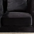 thumbnail image 3 of Vade 39 Inch Accent Chair- Stainless Steel Frame- Tufted Black Flannelette, 3 of 5