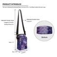 thumbnail image 6 of HELLHERO Double-layer Adjustable Crossbody Bag, Polyester Women Messenger Bag for Adults, Purple Gold Marble, 6 of 7