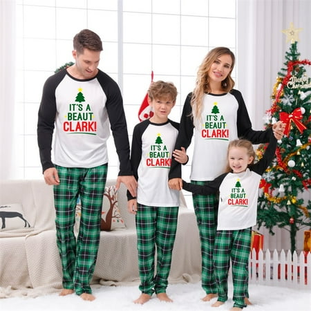 

Family Matching Christmas Pajamas Set Xmas Long Sleeve Sleepwear Nightwear For Couples Kids Baby