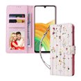 thumbnail image 1 of Compatible avec Samsung Galaxy A33 5G Cas Rétro Fleur Dorée PU Cuir RFID Bloquant Portefeuille Couverture, 1 of 5