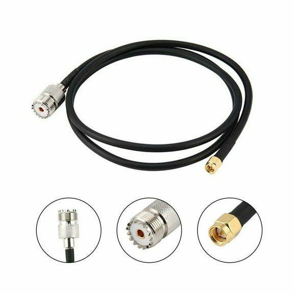 SENRISE UHF Female PL259 SO239 to SMA Male 100cm Extension Adapter Pigtail Cable RG174