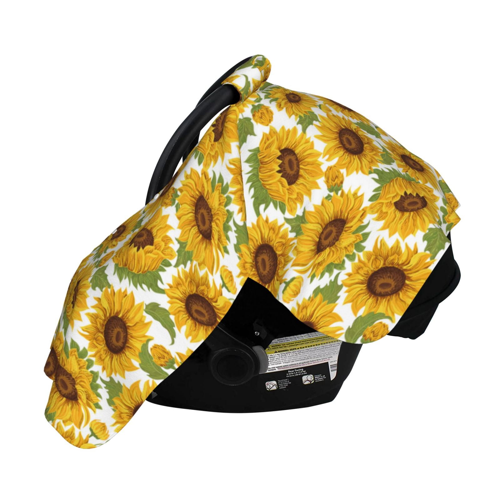 Naloa Sunflowers Baby Car Seat Cover, Breathable Baby Carrier Cover, Multiuse Baby Carrier Cover & Nursing Breastfeeding Cover