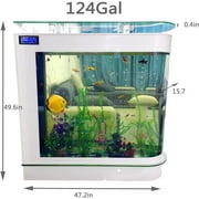 Aquarium Kit Upright Luxury Large Fish Tank Large Glass Fishbowl Glsaa Bar for Patios Living Office Room and Kitchen 47.3*49.6*15.8in 124Gal