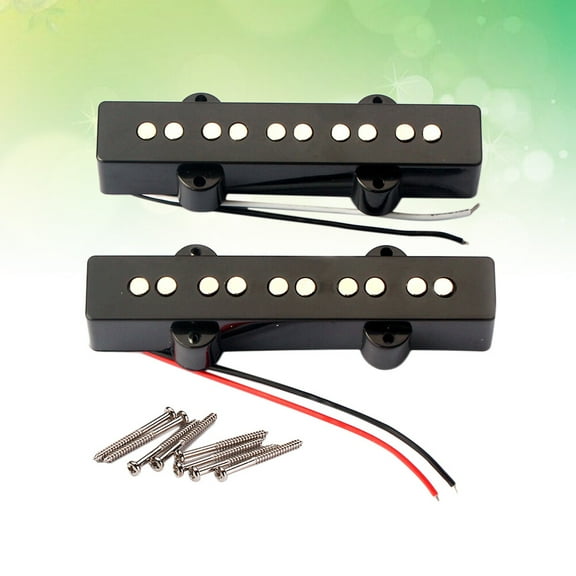 Stri 5 String Electric Bass Pickups Bridge Neck Pickups Set for Jazz JB Bass Guitar Open Style Guitar Parts and Accessories GMB08 Black