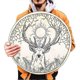 thumbnail image 1 of Handmade Large Shaman Drum with Drumstick for Spirit Music and Home Decor, 1 of 5