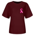 thumbnail image 2 of Cancer Awareness T Shirts for Women 2025 Short Sleeve Crewneck Pink Ribbon Graphic Tshirt Womens T Shirts, 2 of 5