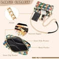 thumbnail image 3 of FORMRS Women Crossbody Purse with Chain Strap Vegan Leather Shoulder Handbag, Green Checkered Daisy, 3 of 7