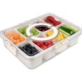 thumbnail image 1 of Charcuterie Board with Lid, Divided Serving Tray with Lid and Handle, Snackable Box, Travel Snackle Containers, Snacklebox and More - Made with Food Grade Plastic, 1 of 6