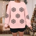 thumbnail image 6 of larppty Women Christmas Sweatshirt Snowflake Xmas Long Sleeve Pullover Cute Shirt Top (Pink, L), 6 of 8