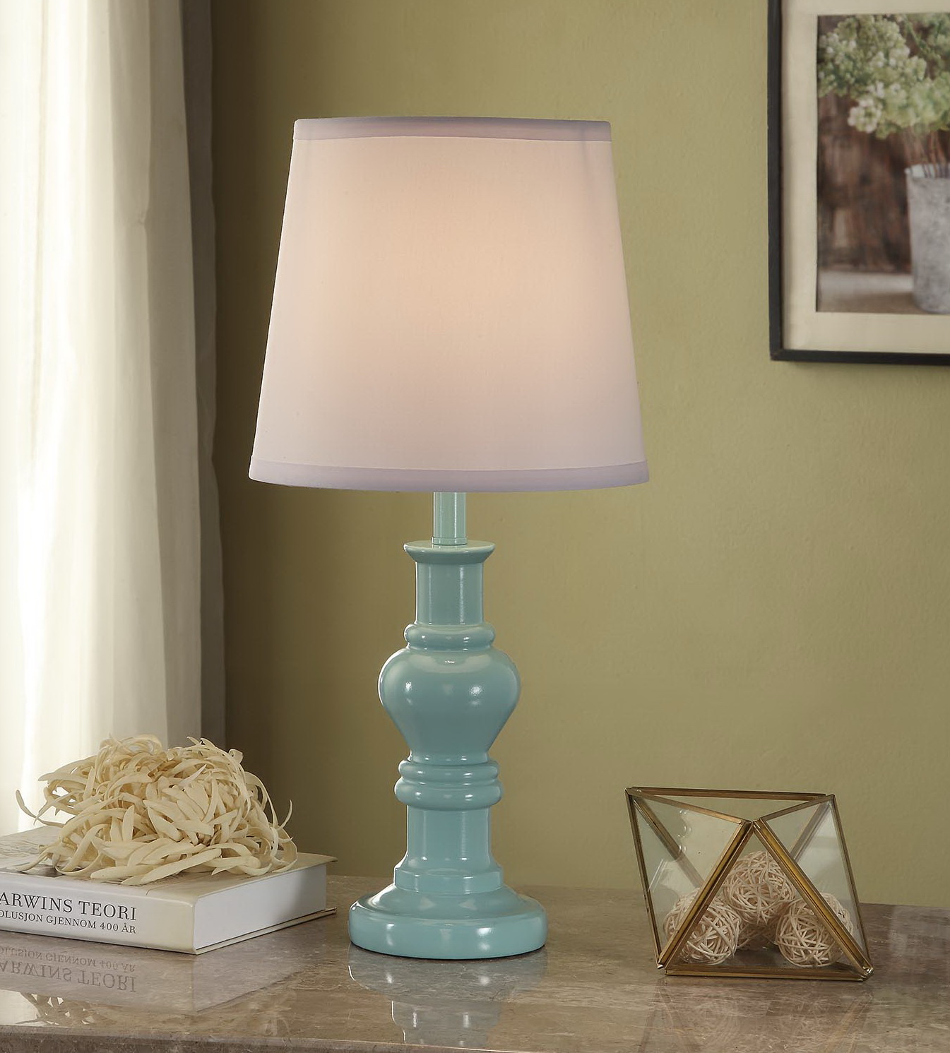 Better Homes & Gardens Turned Accent Lamp Base, Teal - image 2 of 10
