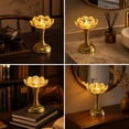 thumbnail image 6 of Lotus LED Candle, Flameless Flower Light, a Faceted Bloom Mounted on a Metallic-look Stem Across Dining Tables Mantels Shelves, Decorative Tabletop Lamp for Weddings Dinners, 6 of 7