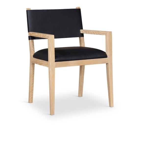 Meridian Furniture Avon Black Vegan Leather Dining Arm Chair