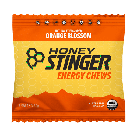 Honey Stinger Organic Energy Chews, Orange, 1.8 oz, 12 Count Box