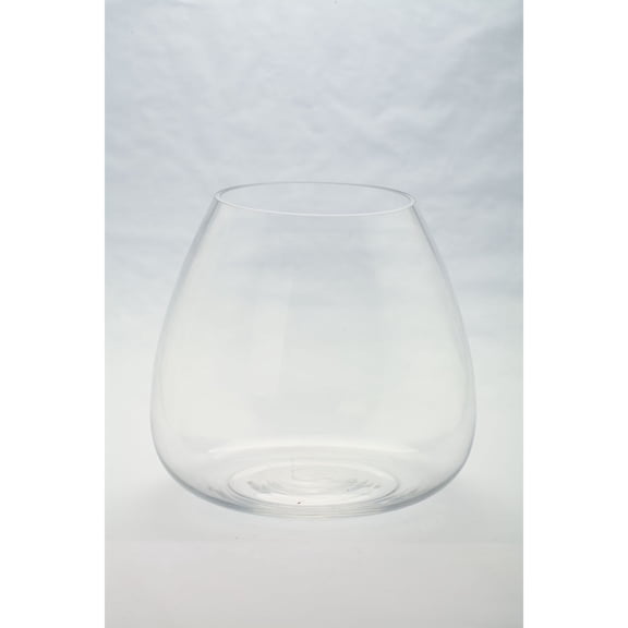 Contemporary Home Living Transparent Cylindrical Hand Blown Glass Vase - 10.5" - Clear