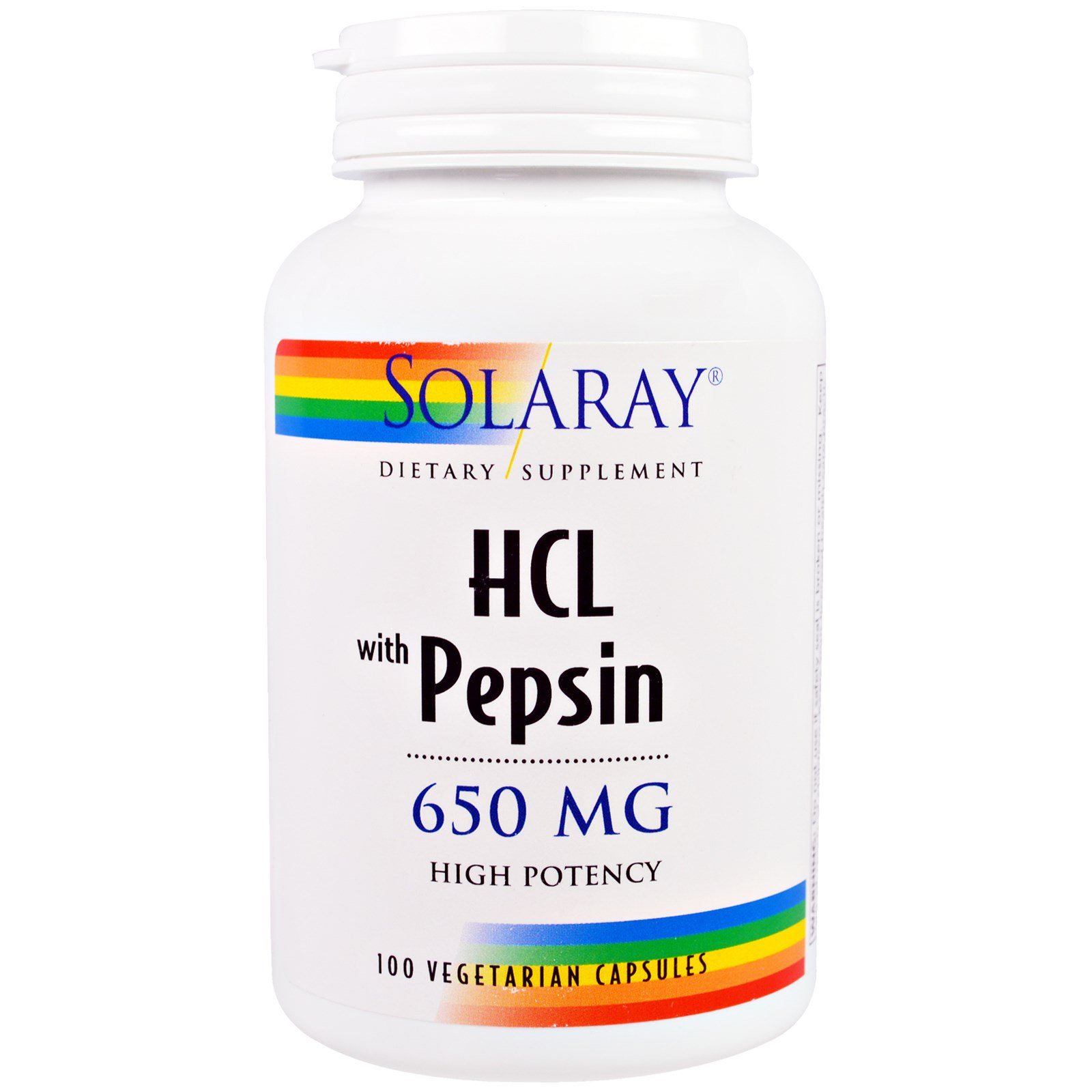 Solaray High Potency Betaine HCL with Pepsin 650 mg Hydrochloric Acid Formula for Healthy
