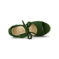 thumbnail image 4 of BLISSFUL STEP Women's Espadrilles Tie Up Ankle Strap Sandals Green (Size 7.5), 4 of 8