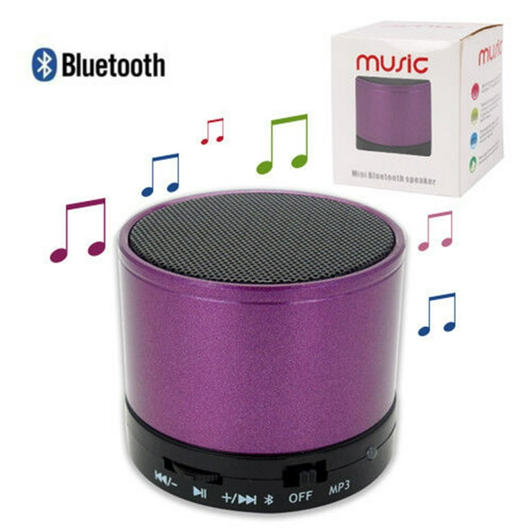 Soundworx Mini Bocina Portable Morada Con Bluetooth, Microfono, Radio FM Y  Entrada De Tarjeta TF, Purple 