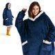thumbnail image 1 of Colcha con capucha para adultos y niños Sherpa Navy Small, 1 of 6