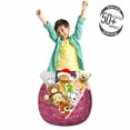 thumbnail image 3 of Floral Storage Toy Bag Chair, Motley Colorful Retro Arrangement of Hand Drawn Flowers in Vivid Tones, Stuffed Animal Organizer Washable Bag, Small Size, Magenta Plum and Apricot, by Ambesonne, 3 of 3