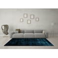 thumbnail image 3 of Ahgly Company Indoor Round Abstract Turquoise Blue Modern Area Rugs, 8' Round, 3 of 4