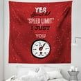 thumbnail image 1 of Funny Tapestry, Yes Officer I Did See Speed Limit Sign Didnt See You, Fabric Wall Hanging Decor for Bedroom Living Room Dorm, 5 Sizes, Ruby Grey, by Ambesonne, 1 of 1