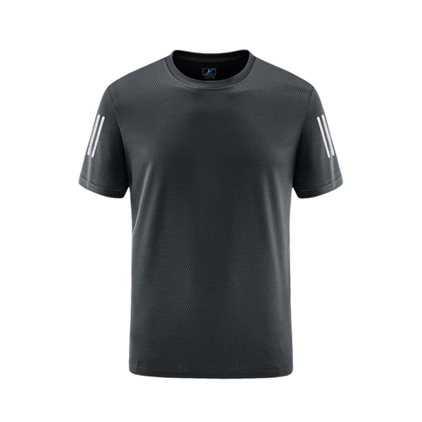 Camiseta de Manga Corta de Color Sólido Al Aire Libre Deportes de Carrera Top de Manga Corta Transpirable, 95% Poliéster 5% Spandex para Hombres, Lavado de Manos
