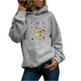 thumbnail image 2 of Tbopshirt Tops for Women,Fashion Women Long Sleeve Butterfly Print Hooded Pocket Casual Sweatshirt Top Shirt, 2 of 5