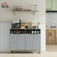 thumbnail image 2 of HOMCOM Buffet Cabinet Kitchen Sideboard w/ Adjustable Shelves, Metal Base, 2 of 10